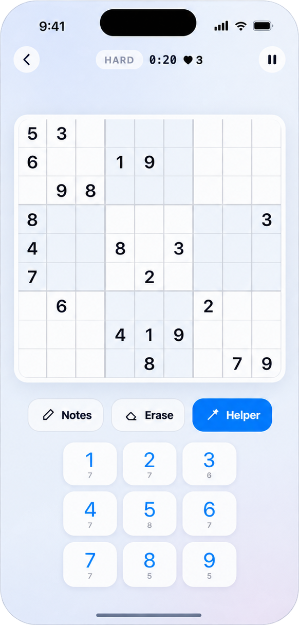 Sudoku app game board